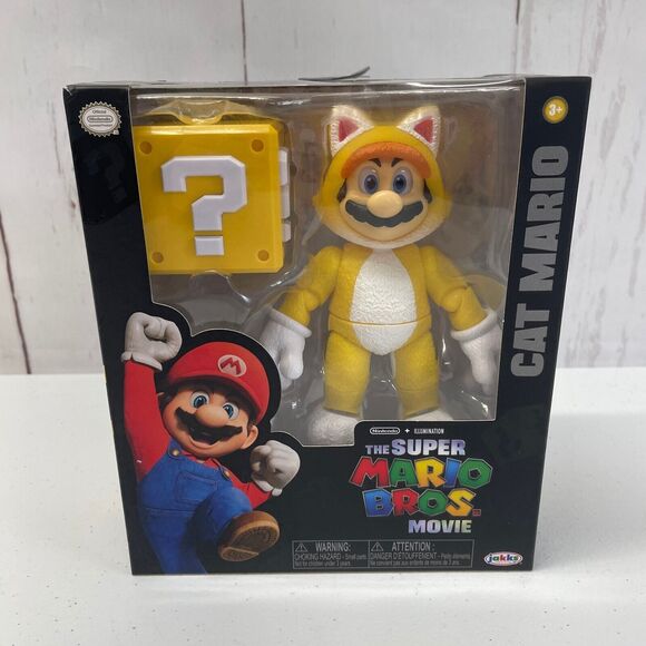 Super Mario Brothers Bros Movie 5” CAT MARIO Action Figure Toy NINTENDO NEW - Picture 1 of 7